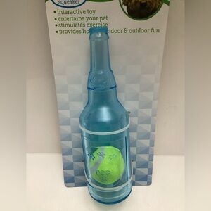 Petking Chew Toy BlueBottle With Tennis Ball & Squeaker Dog Toy